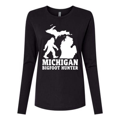 Michigan Bigfoot Hunter Womens Cotton Relaxed Long Sleeve T-Shirt