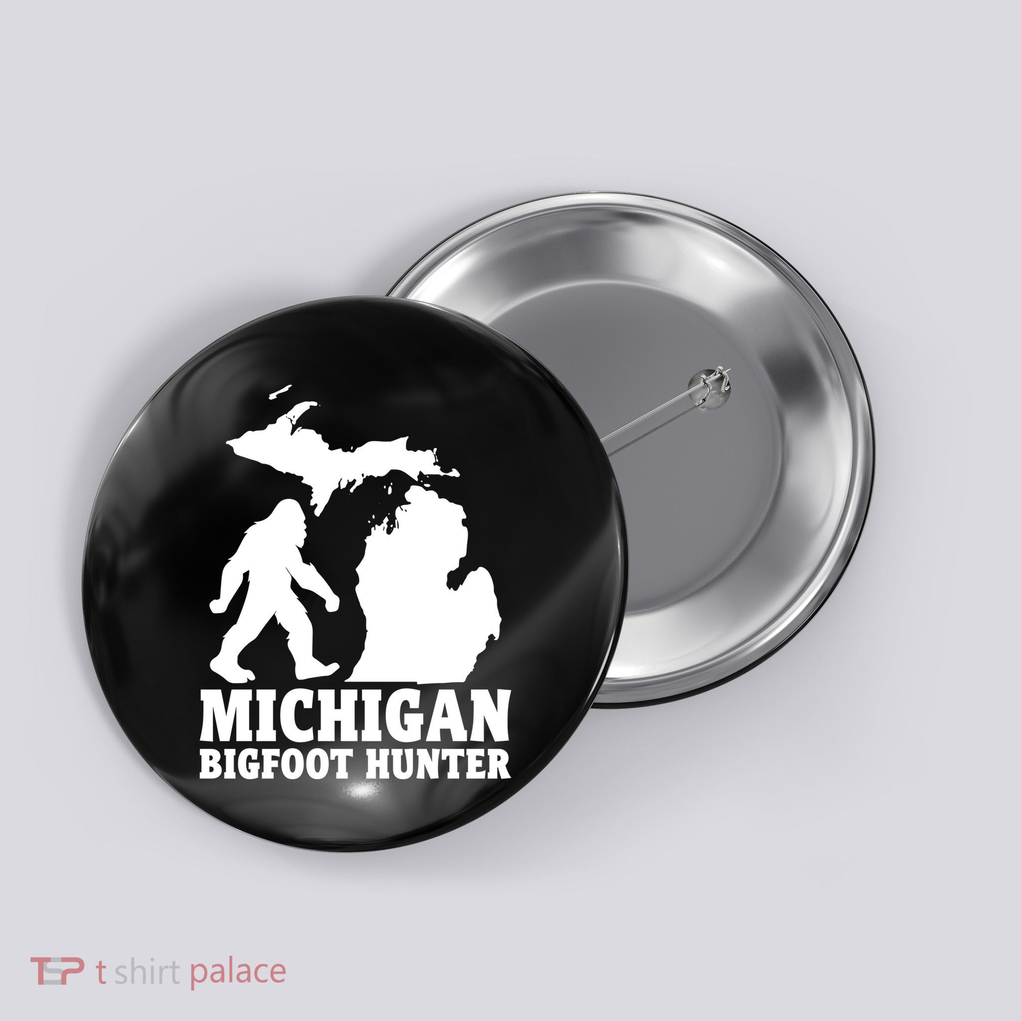 Michigan Bigfoot Hunter Button