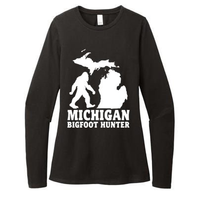 Michigan Bigfoot Hunter Womens CVC Long Sleeve Shirt