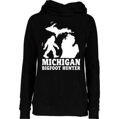 Michigan Bigfoot Hunter Womens Funnel Neck Pullover Hood