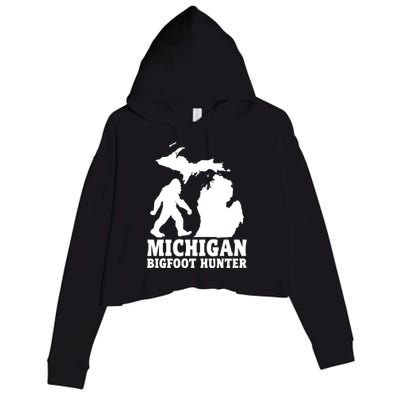 Michigan Bigfoot Hunter Crop Fleece Hoodie