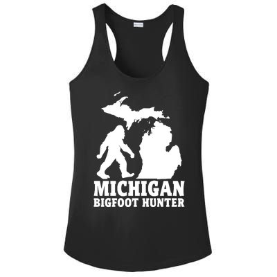 Michigan Bigfoot Hunter Ladies PosiCharge Competitor Racerback Tank