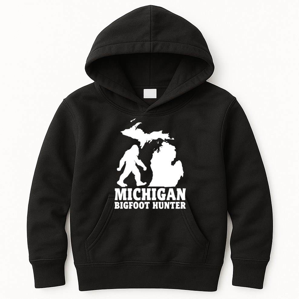 Michigan Bigfoot Hunter Kids Hoodie