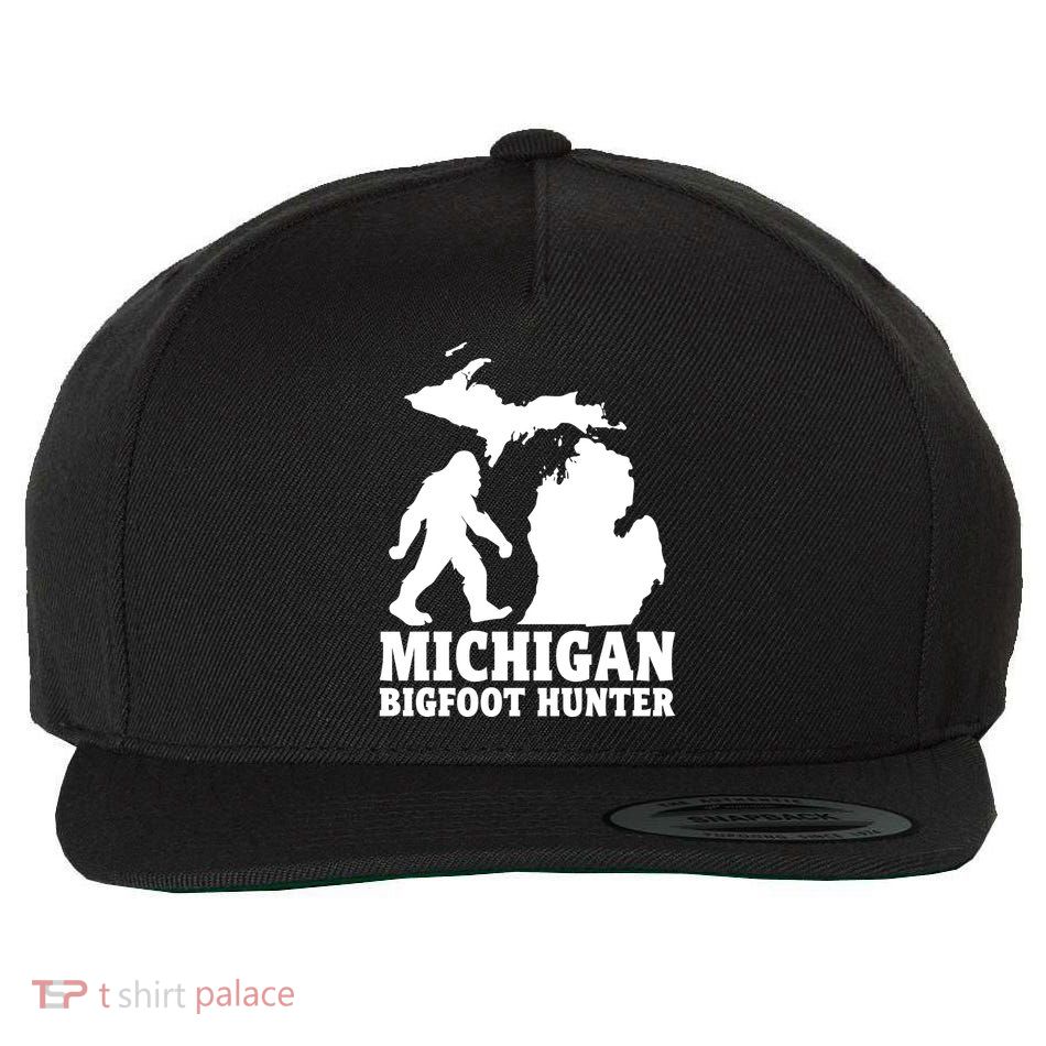 Michigan Bigfoot Hunter Wool Snapback Cap