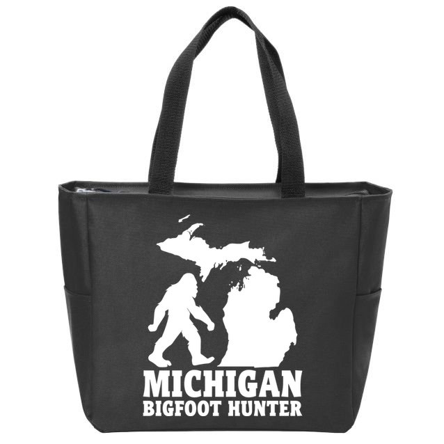 Michigan Bigfoot Hunter Zip Tote Bag