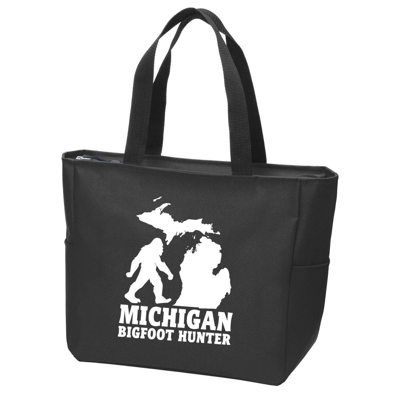 Michigan Bigfoot Hunter Zip Tote Bag