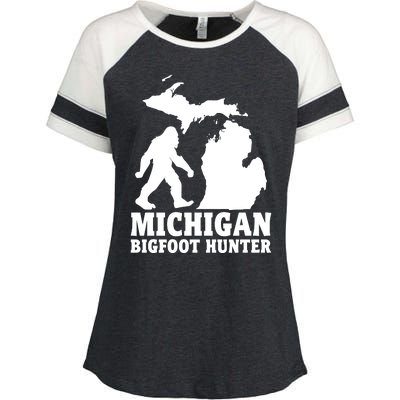 Michigan Bigfoot Hunter Enza Ladies Jersey Colorblock Tee