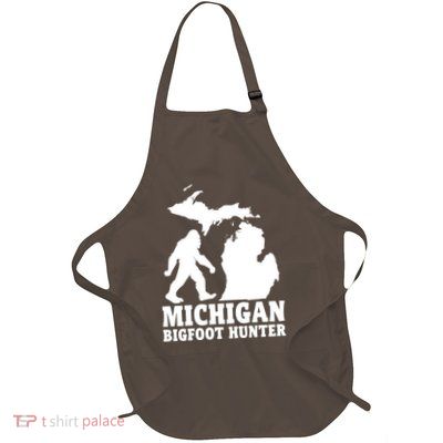 Michigan Bigfoot Hunter Full-Length Apron With Pockets