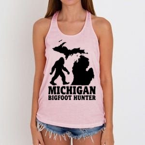 Michigan Bigfoot Hunter Women's Knotted Racerback Tank