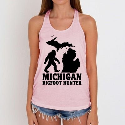 Michigan Bigfoot Hunter Women's Knotted Racerback Tank