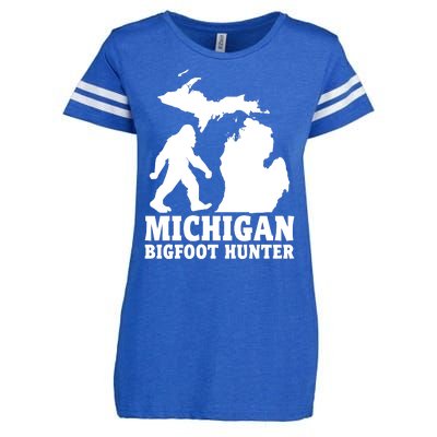 Michigan Bigfoot Hunter Enza Ladies Jersey Football T-Shirt