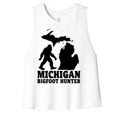 Michigan Bigfoot Hunter Women's Racerback Cropped Tank