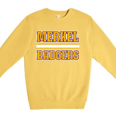 Merkel Badgers Horizontal Stripes Premium Crewneck Sweatshirt