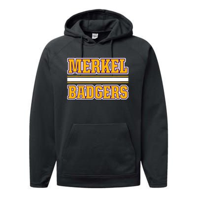 Merkel Badgers Horizontal Stripes Performance Fleece Hoodie