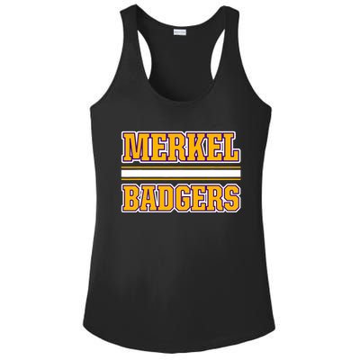 Merkel Badgers Horizontal Stripes Ladies PosiCharge Competitor Racerback Tank