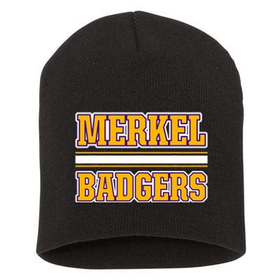 Merkel Badgers Horizontal Stripes Short Acrylic Beanie