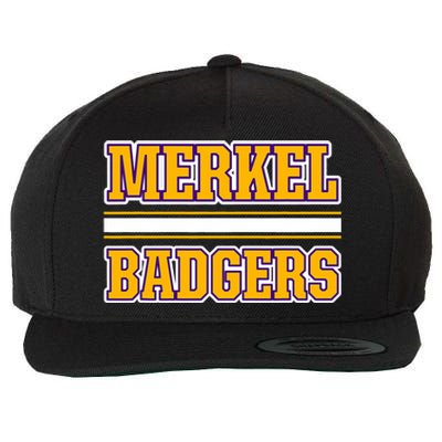 Merkel Badgers Horizontal Stripes Wool Snapback Cap