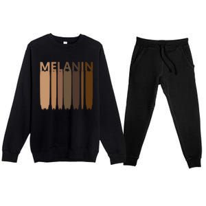 Melanin Black History Month Afrocentric Black Pride Gift Premium Crewneck Sweatsuit Set