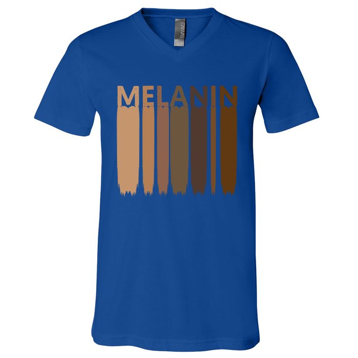 Melanin Black History Month Afrocentric Black Pride Gift V-Neck T-Shirt