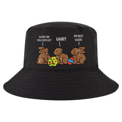 My Butt Hurts Funny Bitten Chocolate Bunny Easter Cool Comfort Performance Bucket Hat