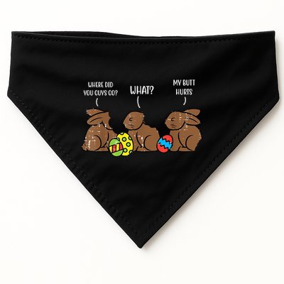 My Butt Hurts Funny Bitten Chocolate Bunny Easter USA-Made Doggie Bandana