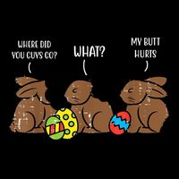 My Butt Hurts Funny Bitten Chocolate Bunny Easter Sustainable Bucket Hat