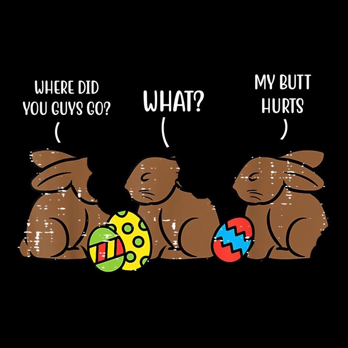 My Butt Hurts Funny Bitten Chocolate Bunny Easter Sustainable Bucket Hat