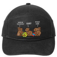 My Butt Hurts Funny Bitten Chocolate Bunny Easter 7-Panel Snapback Hat