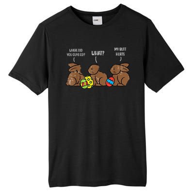 My Butt Hurts Funny Bitten Chocolate Bunny Easter Tall Fusion ChromaSoft Performance T-Shirt