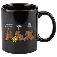 My Butt Hurts Funny Bitten Chocolate Bunny Easter 11oz C Handle Ceramic Mug