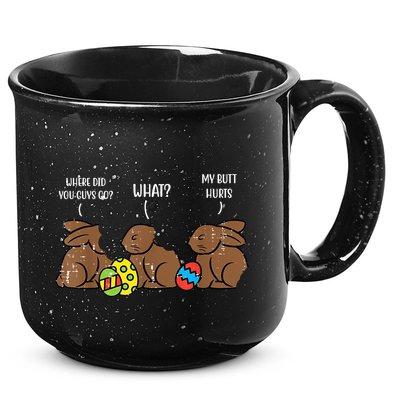 My Butt Hurts Funny Bitten Chocolate Bunny Easter 15oz Campfire Ceramic Mug