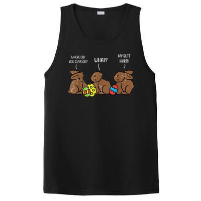 My Butt Hurts Funny Bitten Chocolate Bunny Easter PosiCharge Competitor Tank