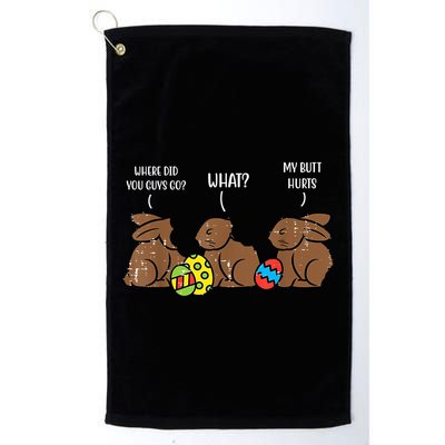 My Butt Hurts Funny Bitten Chocolate Bunny Easter Golf Towel