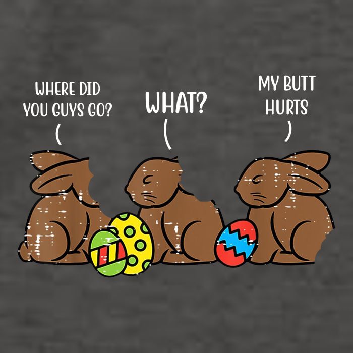 My Butt Hurts Funny Bitten Chocolate Bunny Easter Vector Backpack