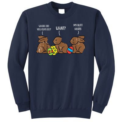 My Butt Hurts Funny Bitten Chocolate Bunny Easter Sweatshirt