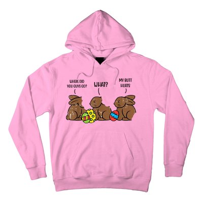 My Butt Hurts Funny Bitten Chocolate Bunny Easter Hoodie