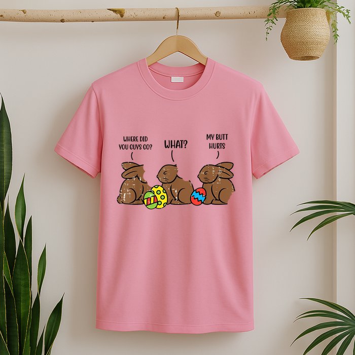 My Butt Hurts Funny Bitten Chocolate Bunny Easter T-Shirt
