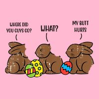 My Butt Hurts Funny Bitten Chocolate Bunny Easter T-Shirt