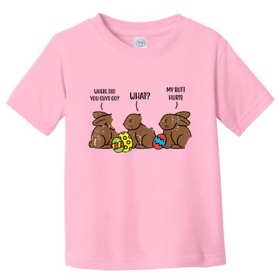 My Butt Hurts Funny Bitten Chocolate Bunny Easter Toddler T-Shirt