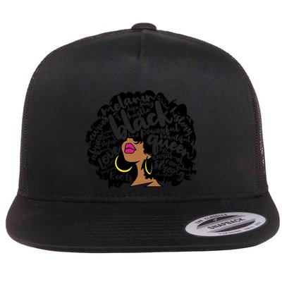 Melanin Black History Month October Afro Word Art Cool Gift Flatbill Hat