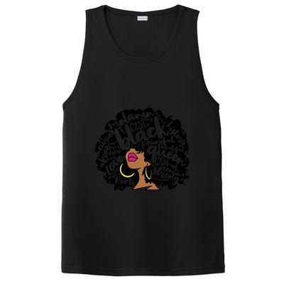 Melanin Black History Month October Afro Word Art Cool Gift PosiCharge Competitor Tank
