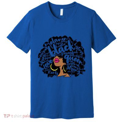 Melanin Black History Month October Afro Word Art Cool Gift Premium T-Shirt