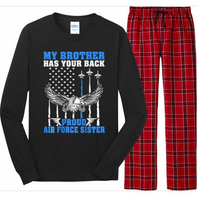 My Brother Has Your Back Proud Sister Sibling Gift Long Sleeve Pajama Set