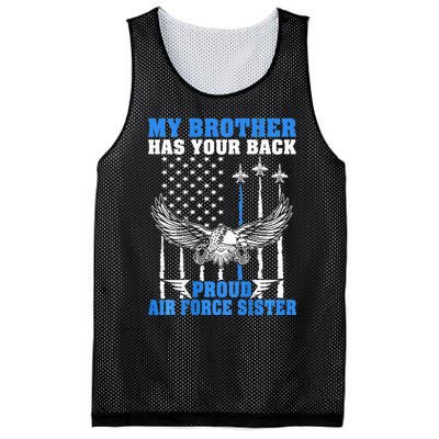 My Brother Has Your Back Proud Sister Sibling Gift Mesh Reversible Basketball Jersey Tank