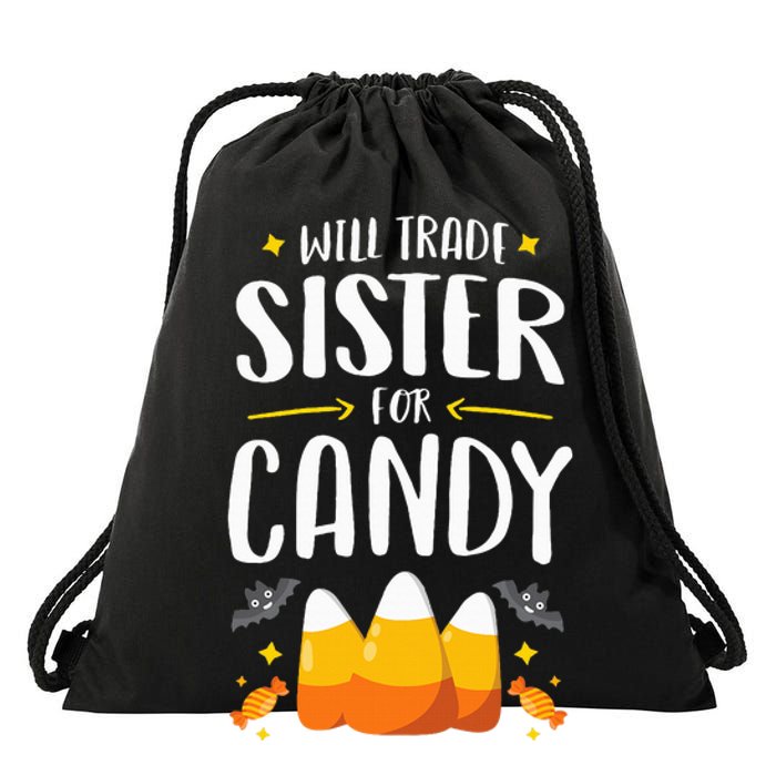 Matching Brother Halloween Will Trade Sister For Candy Drawstring Bag