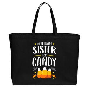 Matching Brother Halloween Will Trade Sister For Candy Cotton Canvas Jumbo Tote