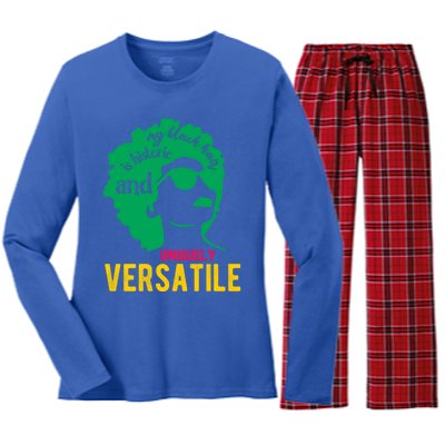 My Black Hair Is Historic And Uniquely Versatile Cool Gift Women's Long Sleeve Flannel Pajama Set 