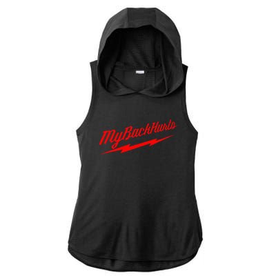 My Back Hurts Ladies PosiCharge Tri-Blend Wicking Draft Hoodie Tank