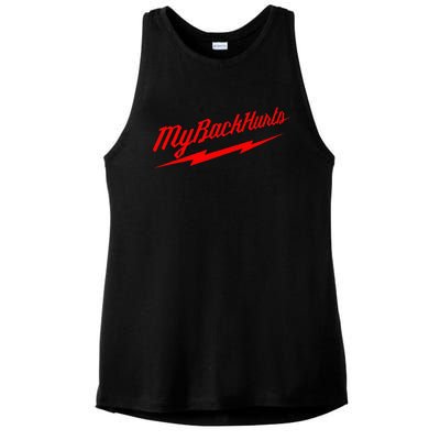 My Back Hurts Ladies PosiCharge Tri-Blend Wicking Tank