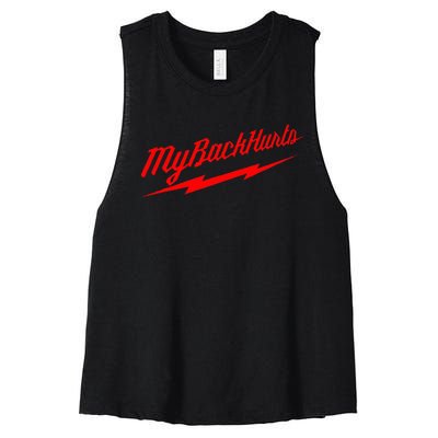 My Back Hurts Women's Racerback Cropped Tank